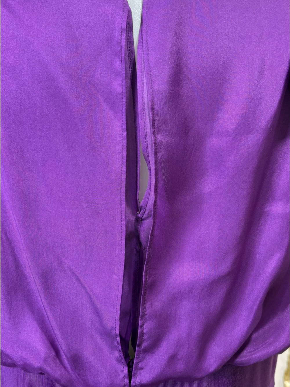 CH Carolina Herrera Purple Silk Dress Cocktail Evening Designer Bow Detail - Picture 9 of 13